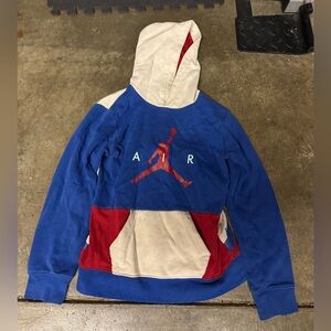 Blue and Red Air Jordan Hoodie boys size large